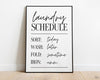 Funny Laundry Room Print, Wall Art Print, Laundry Room Sign, Laundry Schedule, Bathroom Prints, Laundry Room Decor, Utility Room Wall Decor