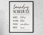 Funny Laundry Room Print, Wall Art Print, Laundry Room Sign, Laundry Schedule, Bathroom Prints, Laundry Room Decor, Utility Room Wall Decor