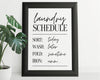 Funny Laundry Room Print, Wall Art Print, Laundry Room Sign, Laundry Schedule, Bathroom Prints, Laundry Room Decor, Utility Room Wall Decor