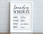 Funny Laundry Room Print, Wall Art Print, Laundry Room Sign, Laundry Schedule, Bathroom Prints, Laundry Room Decor, Utility Room Wall Decor