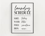 Funny Laundry Room Print, Wall Art Print, Laundry Room Sign, Laundry Schedule, Bathroom Prints, Laundry Room Decor, Utility Room Wall Decor