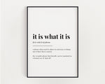 It Is What It Is Print | Wall Art Print