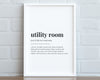 UTILITY ROOM DEFINITION PRINT