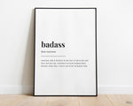 BADASS DEFINITION PRINT | Wall Art Print