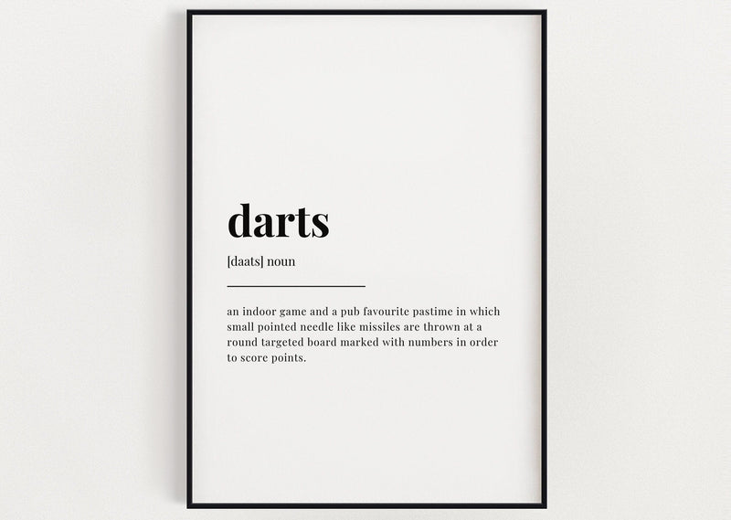 DARTS DEFINITION PRINT | Wall Art Print