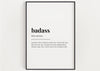 BADASS DEFINITION PRINT | Wall Art Print