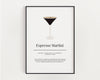 EXPRESSO MARTINI COCKTAIL Print | Kitchen Wall Art | Cocktail Recipe Print | Cocktails | Kitchen Print | Cocktail Art | Kitchen Poster