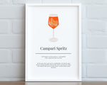 CAMPARI SPRITZ COCKTAIL Print | Kitchen Wall Art | Cocktail Recipe Print | Cocktails | Kitchen Print | Cocktail Art | Kitchen Poster