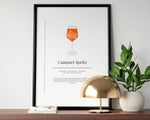 CAMPARI SPRITZ COCKTAIL Print | Kitchen Wall Art | Cocktail Recipe Print | Cocktails | Kitchen Print | Cocktail Art | Kitchen Poster