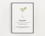 MARGARITA COCKTAIL PRINT | Kitchen Wall Art | Cocktail Recipe Print | Cocktails | Kitchen Print | Cocktail Art | Kitchen Poster