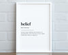 BELIEF DEFINITION PRINT