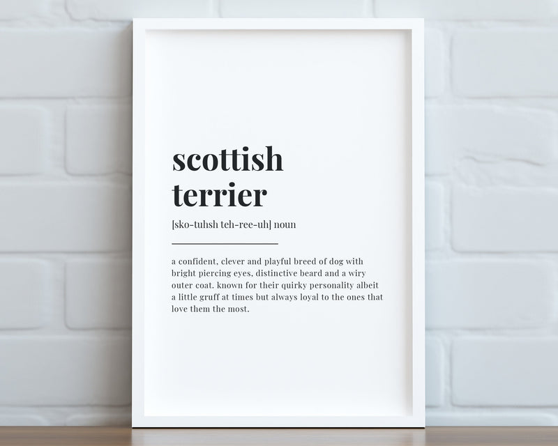 SCOTTISH TERRIER DEFINITION PRINT