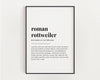 ROMAN ROTTWEILER DEFINITION PRINT