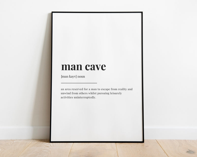 MAN CAVE DEFINITION PRINT