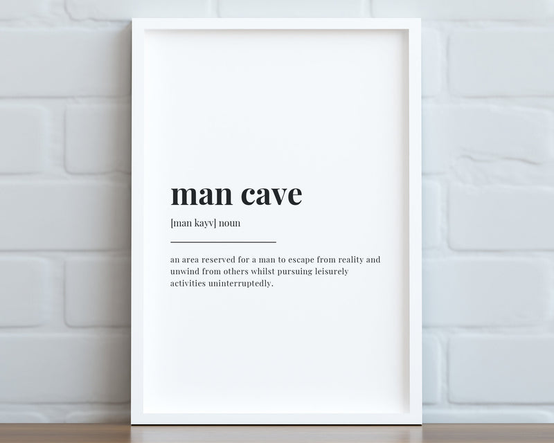 MAN CAVE DEFINITION PRINT