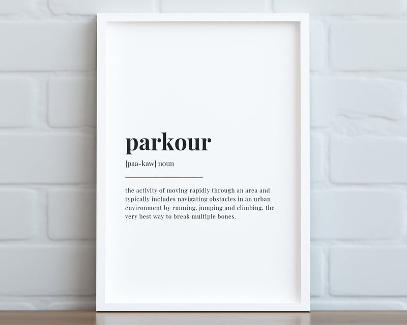 PARKOUR DEFINITION PRINT