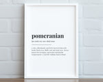 POMERANIAN DEFINITION PRINT