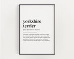 YORKSHIRE TERRIER DEFINITION PRINT