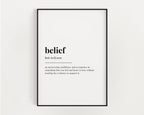 BELIEF DEFINITION PRINT