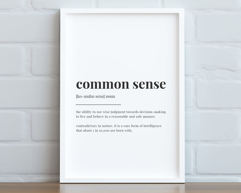 COMMON SENSE DEFINITION PRINT