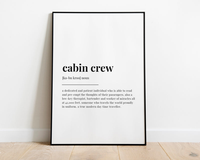 CABIN CREW DEFINITION PRINT