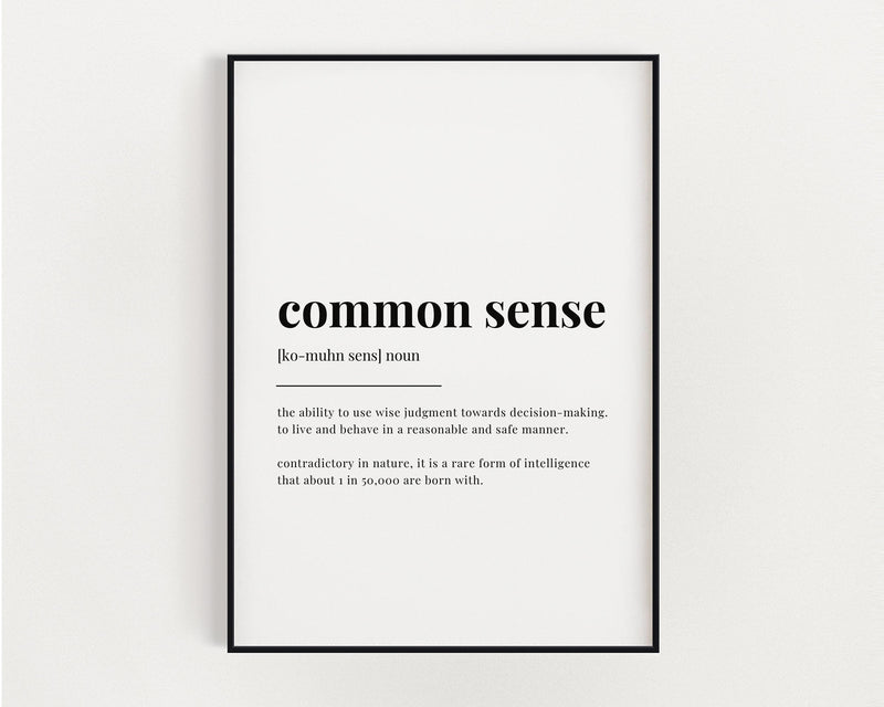 COMMON SENSE DEFINITION PRINT