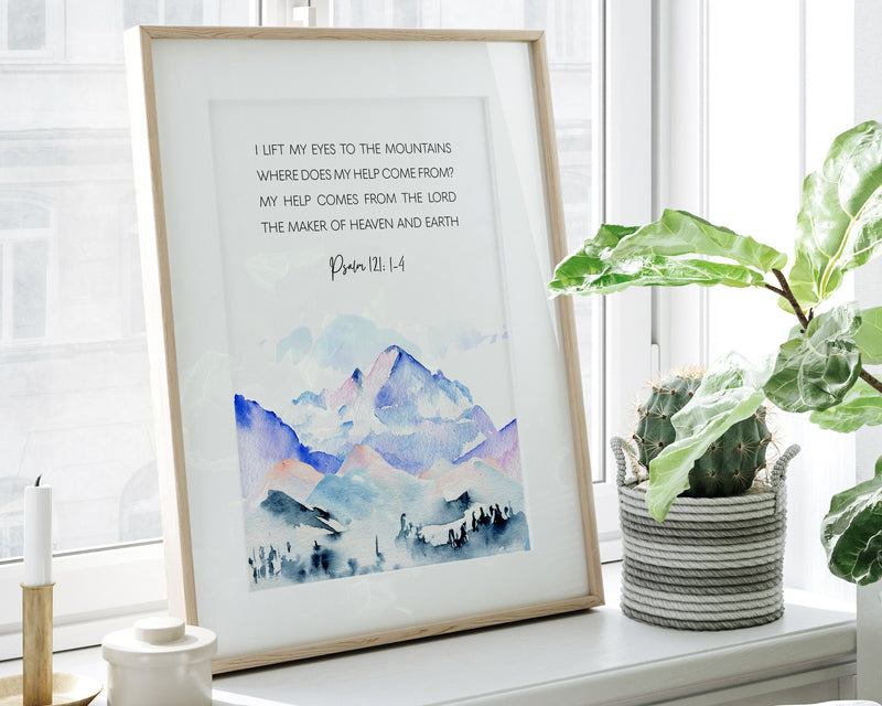 PSALM 121: 1-4 | Scripture Wall Art