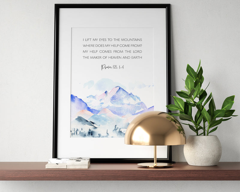 PSALM 121: 1-4 | Scripture Wall Art