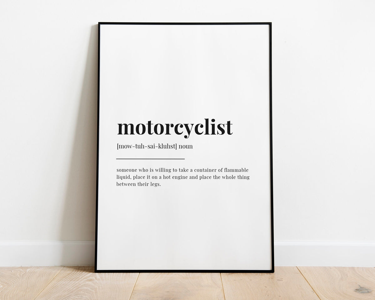 MOTORCYCLIST DEFINITION PRINT
