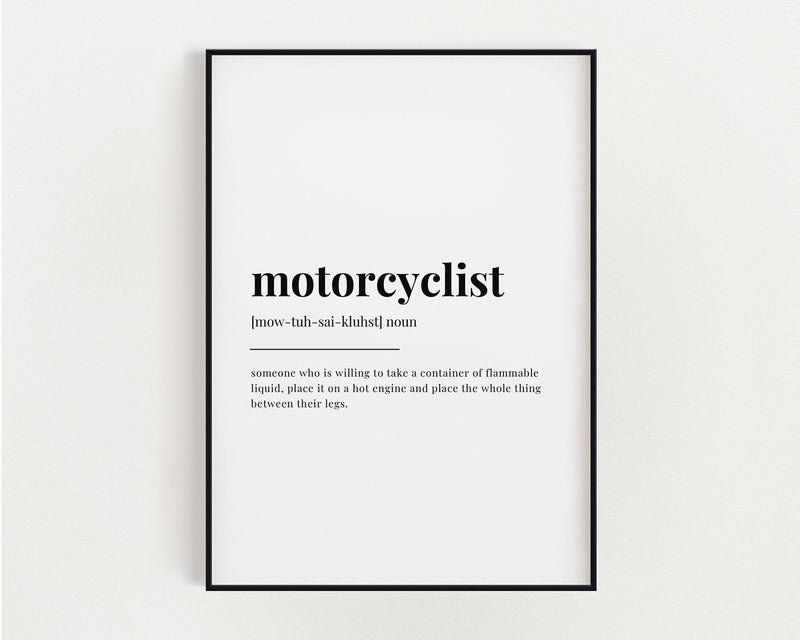 MOTORCYCLIST DEFINITION PRINT