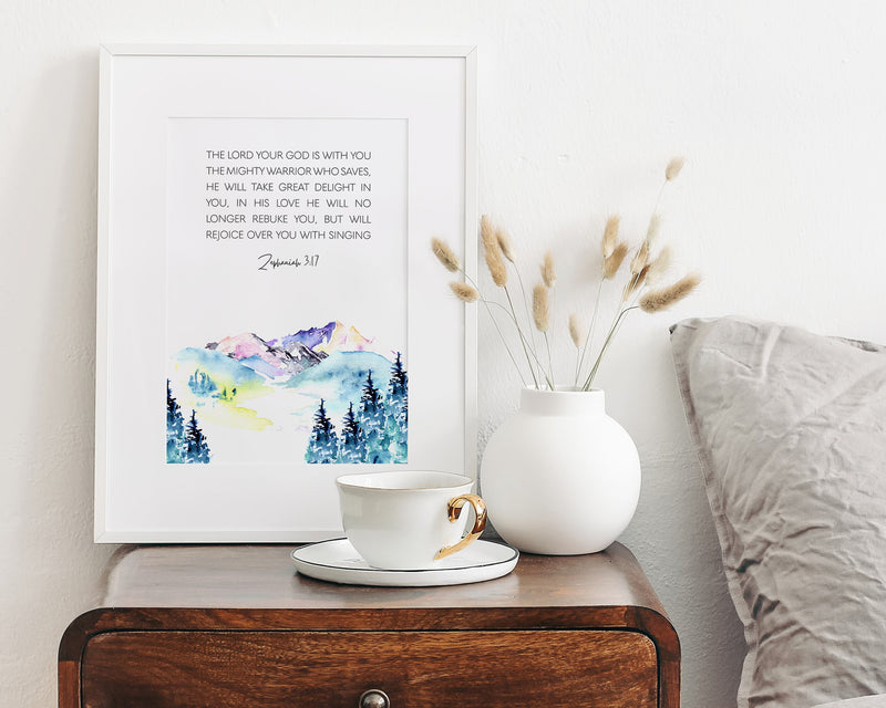 ZEPHANIAH 3:17 | Scripture Wall Art