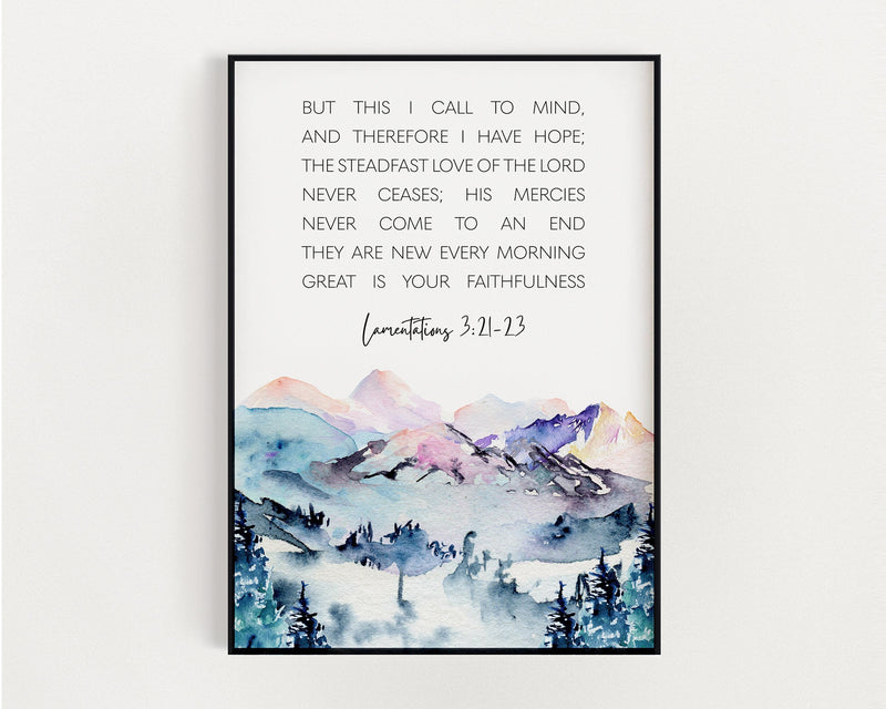 LAMENTATIONS 3:21-23 | Scripture Wall Art