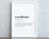 EXCELLENCE DEFINITION PRINT