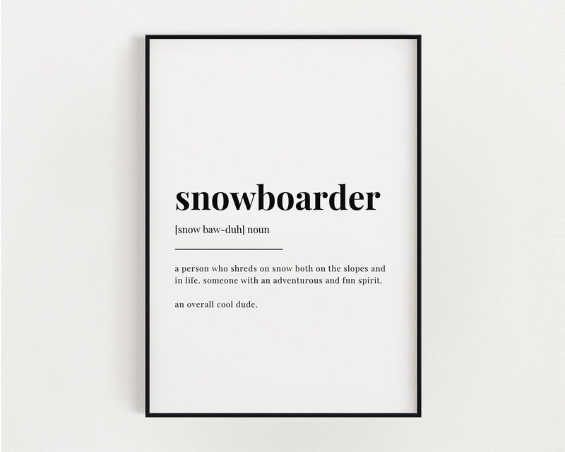 SNOWBOARDER DEFINITION PRINT